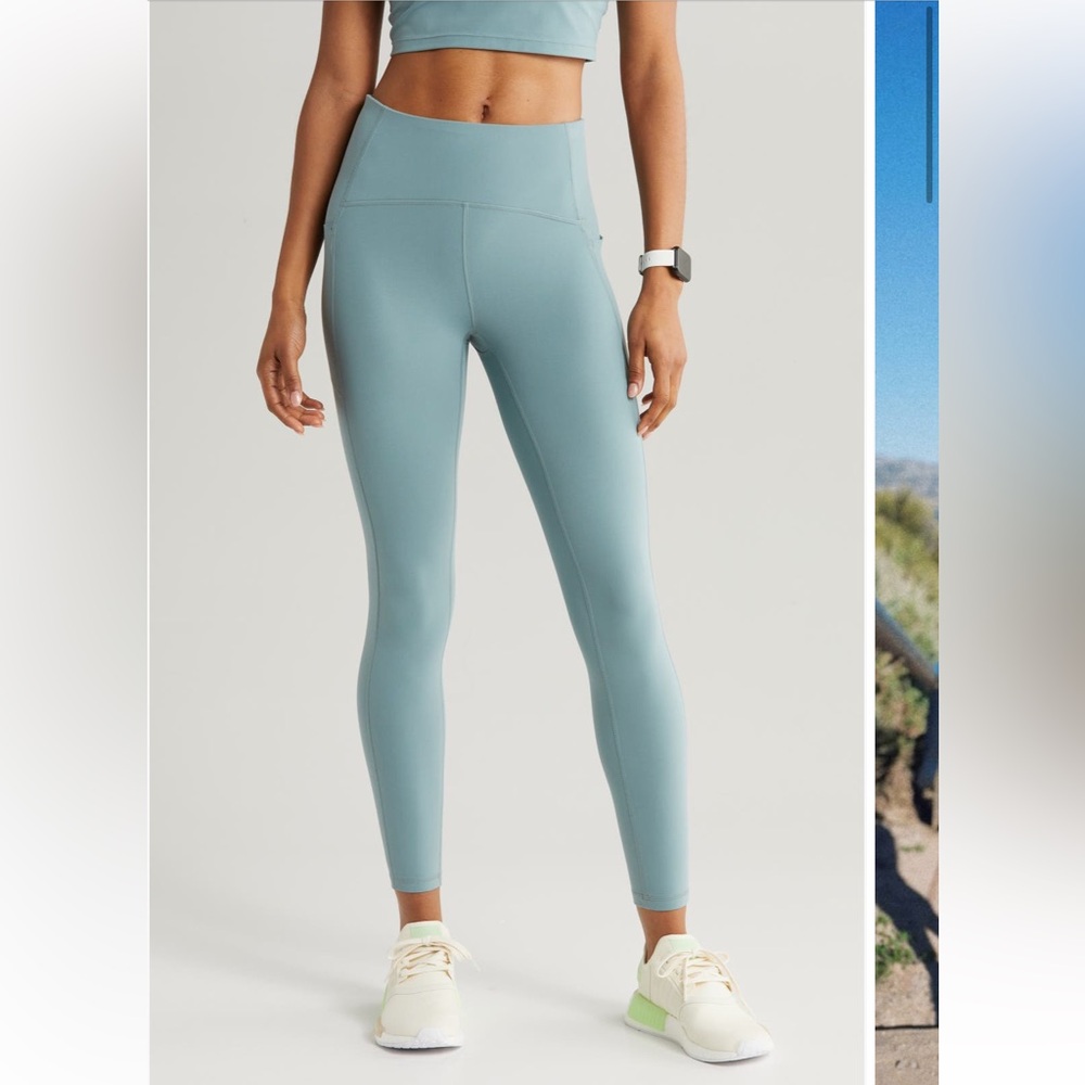 Zella high waisted leggings grey thunder size M